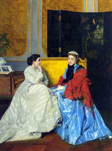 Painting Code#1007-Goupil, Jules Adolphe(France): Confidences

