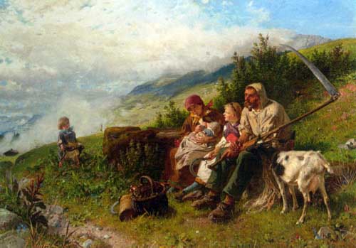 Painting Code#1029-Grob, Conrad(Switzerland): Travelers at Rest
