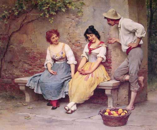 Painting Code#11013-Blaas, Eugene de(Austria): The Flirtation