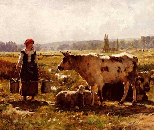 Painting Code#11206-Dupre, Julien(France): The Milkmaid