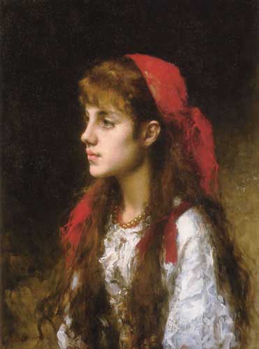 Painting Code#11303-Harlamoff, Alexei Alexeivich(Russia): A Russian Beauty