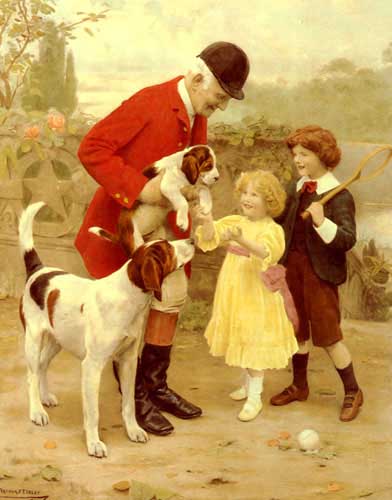 Painting Code#11329-Elsley, Arthur John(England): The Huntsman&#039;s Pet