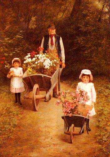 Painting Code#11395-Hayllar, Mary(France): Helping Gardener