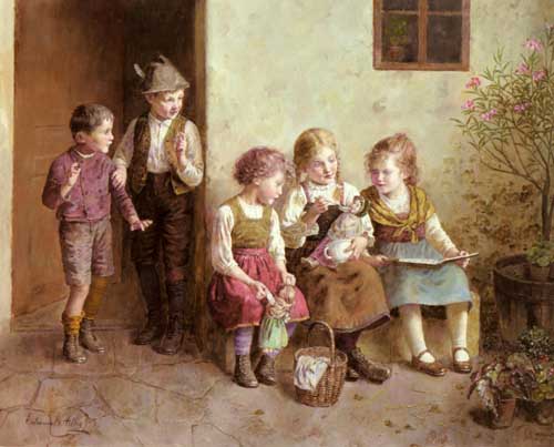 Painting Code#1143-Adler, Edmund(German): Dolls&#039; Supper