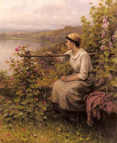 Painting Code#11477-Knight, Daniel Ridgway(USA): Resting In The Garden
