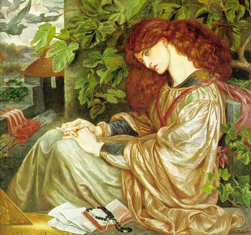 Painting Code#11526-Rossetti, Dante Gabriel(England): La Pia de&#039; Tolomei