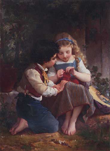 Painting Code#11659-Munier, Emile(France): A Special Moment