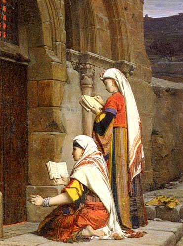 Painting Code#11692-Nouy, Jean Jules Antoine Lecomte du: Christian Women at the Tomb of the Virgin, Jerusalem