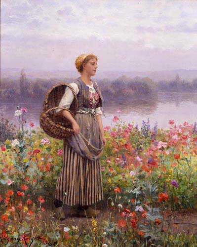 Painting Code#11854-Knight, Daniel Ridgway(USA): The Flower Girl
