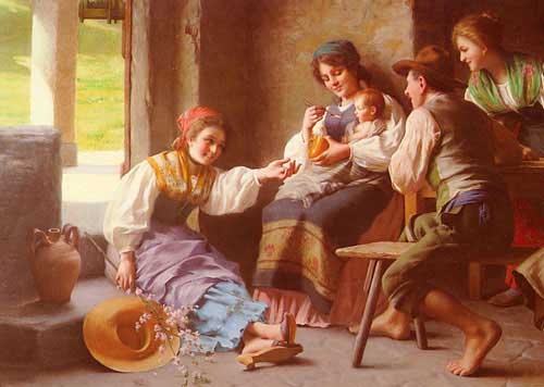 Painting Code#11879-Torriglia, Giovanni Battista(Italy):  Play-Time 
 