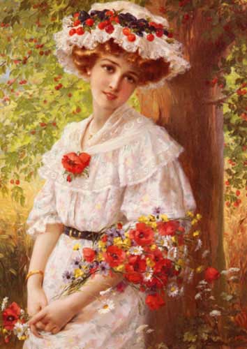 Painting Code#11898-Vernon, Emile(France): Under the Cherry Tree