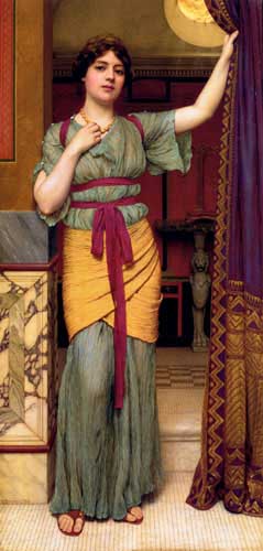 Painting Code#12001-Godward, John William(England): A Pompeian Lady
