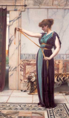 Painting Code#12071-Godward, John William(England): A Pompeian Lady