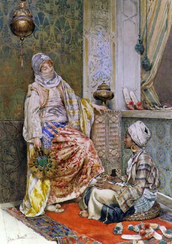 Painting Code#12134-Simonetti, Ettore(Italy):In the Dressing Room 
 