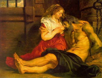 Painting Code#1229-Rubens, Peter Paul: Roman Charity