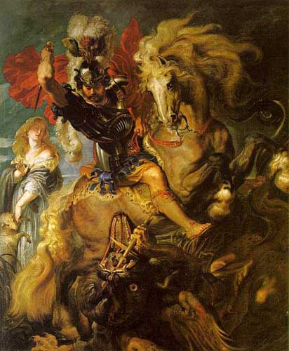 Painting Code#1230-Rubens, Peter Paul: St. George and the Dragon
