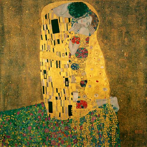 Painting Code#12320-Klimt, Gustav(Austria): The Kiss, original size: 180 x 180cm