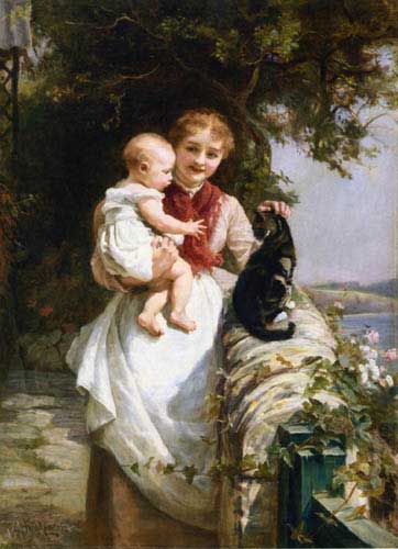Painting Code#12428-Morgan, Frederick(England) - Motherly Love