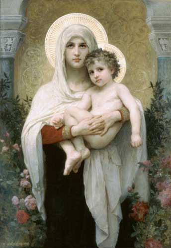 Painting Code#12586-Bouguereau, William - The Madonna of the Roses
