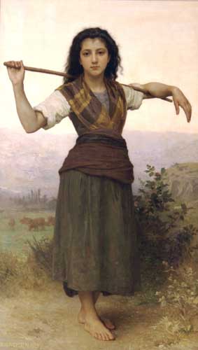Painting Code#12591-Bouguereau, William - The Shepherdess