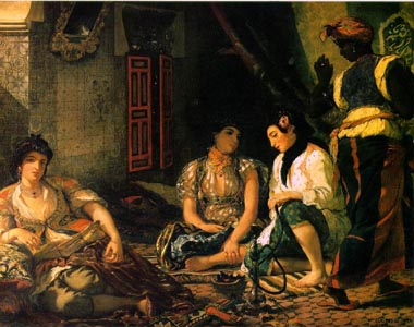 Painting Code#1272-Delacroix, Eugene: Algerian Women in Their Apartments