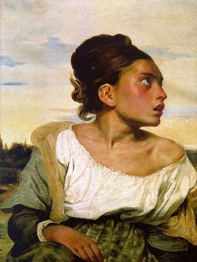 Painting Code#1279-Delacroix, Eugene: Orphan Girl at the Cemetery