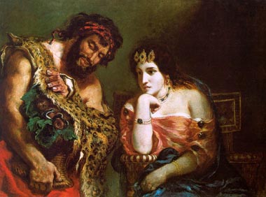 Painting Code#1286-Delacroix, Eugene: Cleopatra and the Peasant