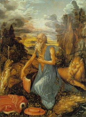 Painting Code#1291-Durer, Albrecht: Saint Jerome in The Wilderness