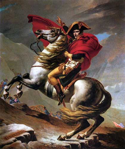Painting Code#1298-David, Jacques-Louis: Bonaparte Crossing the St.Bernard Pass