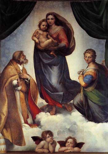 Painting Code#1316-Raphael - Sistine Madonna