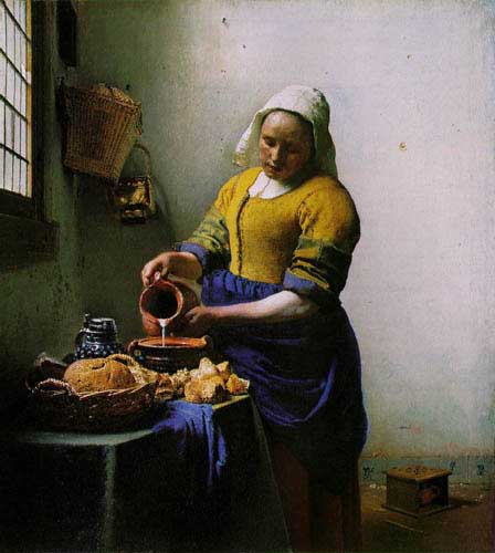 Painting Code#1335-Vermeer, Jan: The Milkmaid