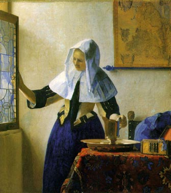Painting Code#1339-Vermeer, Jan: Young Woman with a Water Jug