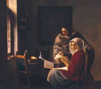 Painting Code#1359-Vermeer, Jan: Girl Interrupted at Her Music