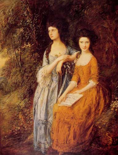 Painting Code#1395-Gainsborough, Thomas: The Linley Sisters