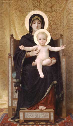 Painting Code#1438-Bouguereau, William(France): Virgin and Child