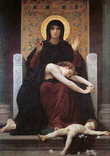 Painting Code#1443-Bouguereau, William(France): Virgin of Consolation