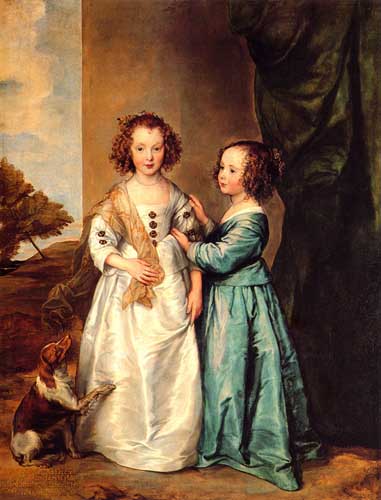 Painting Code#15006-Sir Anthony van Dyck: Philadelphia and Elizabeth Wharton