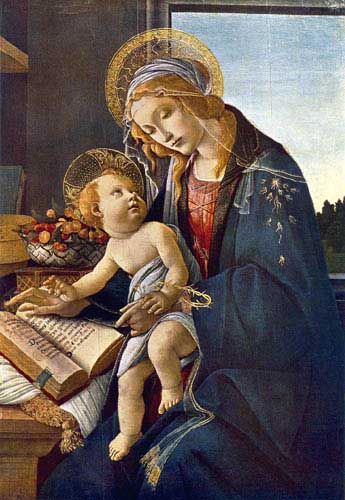 Painting Code#15011-Botticelli: Madonna del Libro 
