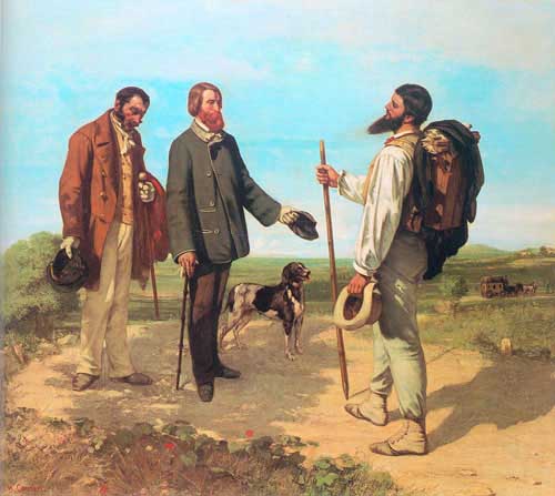 Painting Code#15031-Courbet, Gustave(France): The Meeting Bonjour Monsieur Courbet 