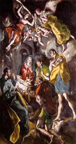 Painting Code#15074-El Greco: The Adoration of the Shepherds 