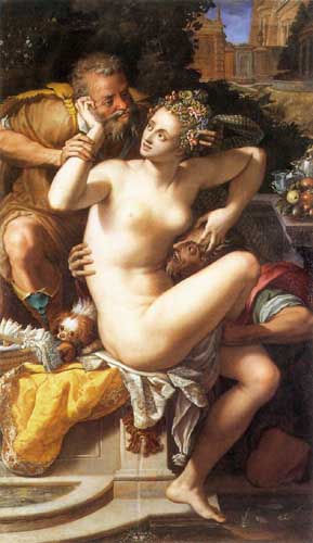 Painting Code#15092-Alessandro Allori: Susanna and the elders