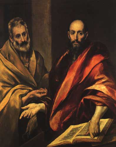 Painting Code#15139-El Greco - Apostles Peter and Paul