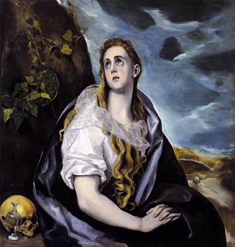Painting Code#15144-El Greco - Mary Magdalen in Penitence 