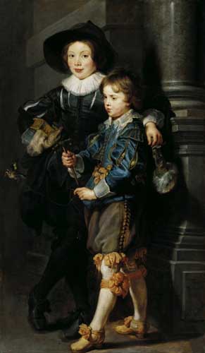 Painting Code#15219-Rubens, Peter Paul - Double Portrait of Albert and Nikolaus Rubens