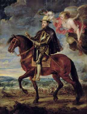Painting Code#15220-Rubens, Peter Paul - Equestrian Portrait of King Philip (Felipe) II of Spain