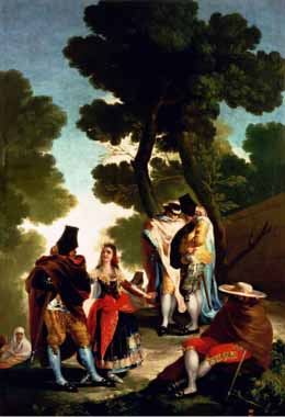 Painting Code#15286-Goya, Francisco - A Maja and Gallants