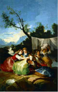 Painting Code#15305-Goya, Francisco - Washerwomen