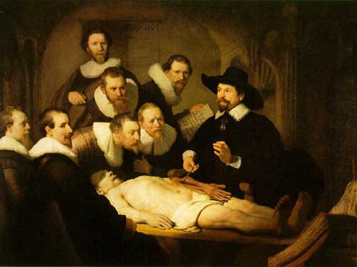 Painting Code#15312-Rembrandt van Rijn - Anatomy Lesson of Dr. Nicolaes Tulp