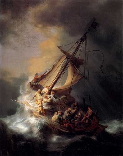 Painting Code#15313-Rembrandt van Rijn - Christ In The Storm On The Sea Of Galilee