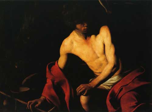 Painting Code#15332-Caravaggio, Michelangelo Merisi da - St. John the Baptist 